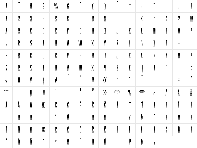 Y-Files Halftone Regular  glyph index