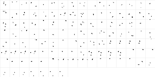 ToxinSpots Regular  glyph index