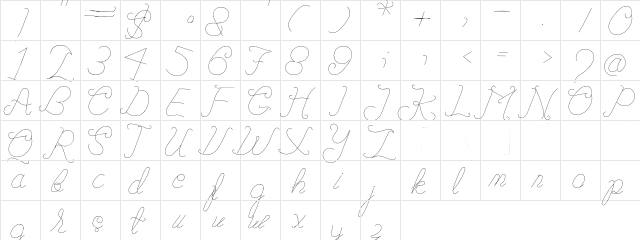 Summer_Linen Regular  glyph index