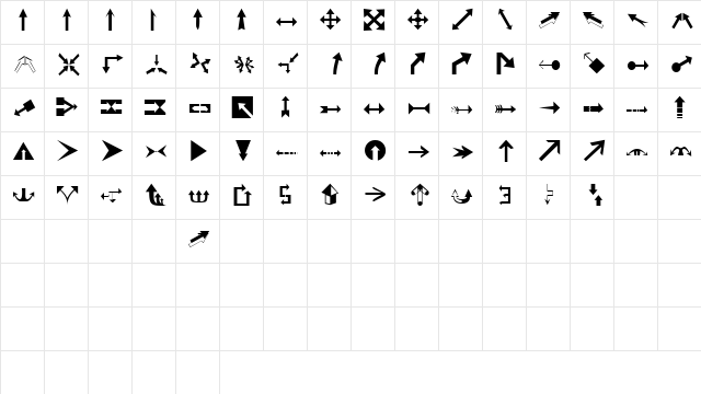 DexisDingbatsFourSSK Regular  glyph index