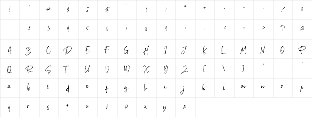 SailRoyals Regular  glyph index