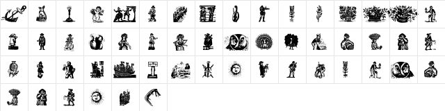 RenaissanceWoodcuts Regular  glyph index