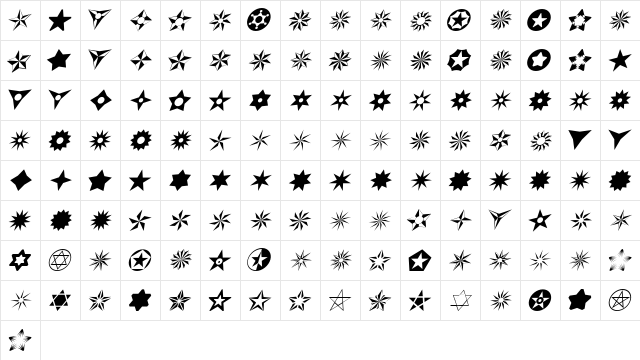 Altemus Regular  glyph index