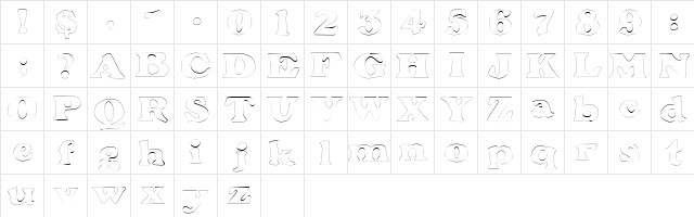 GrantOutline Regular  glyph index