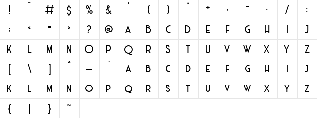 Haarlem Deco DEMO Regular  glyph index