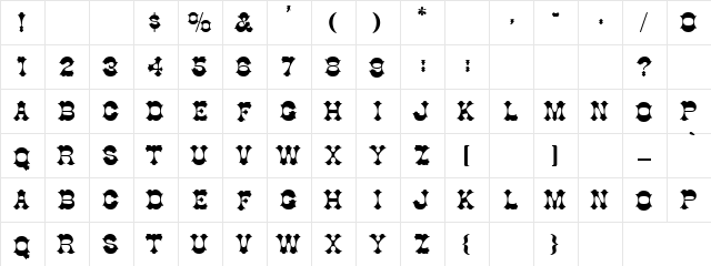 Band Wagon Regular  glyph index