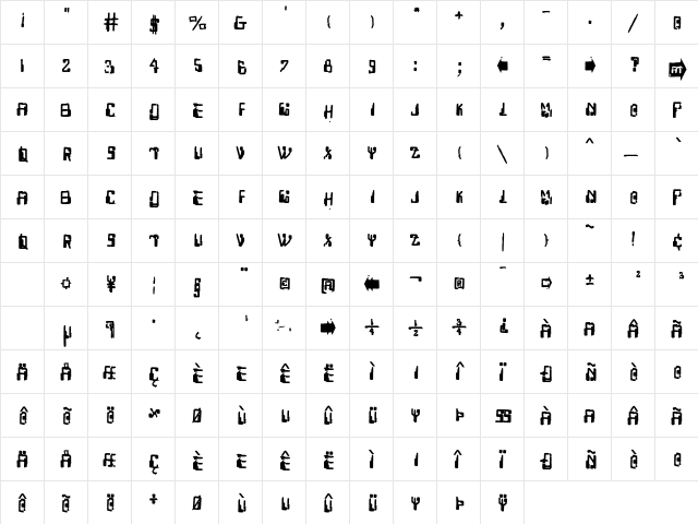 Capricorn38 Explo  glyph index