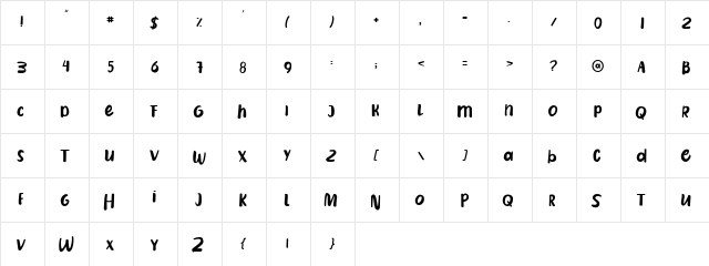 Dierja FREE Regular  glyph index