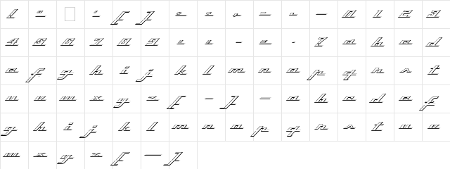 Top Speed Outline Regular  glyph index