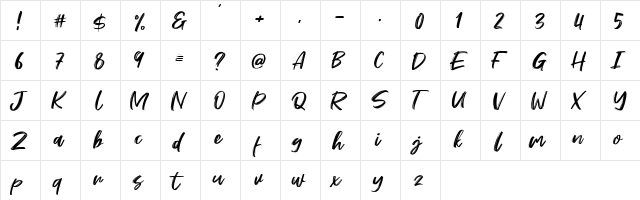 Stefont Regular  glyph index