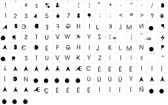 Aristotle Punk Aristotle Punk  glyph index