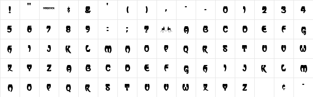 DXS Veronica Regular  glyph index
