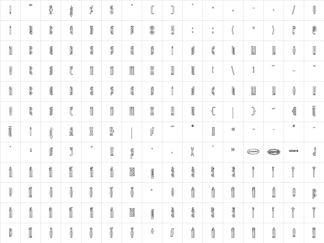 Underground Rose Outline Outline  glyph index