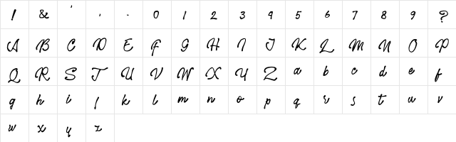 Hero Polpen Regular  glyph index