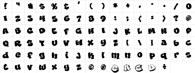 CCSchoolsOut Regular  glyph index