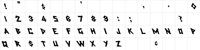 Talkin 3 Regular  glyph index