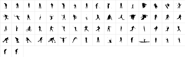 4YEOSPORT Regular  glyph index