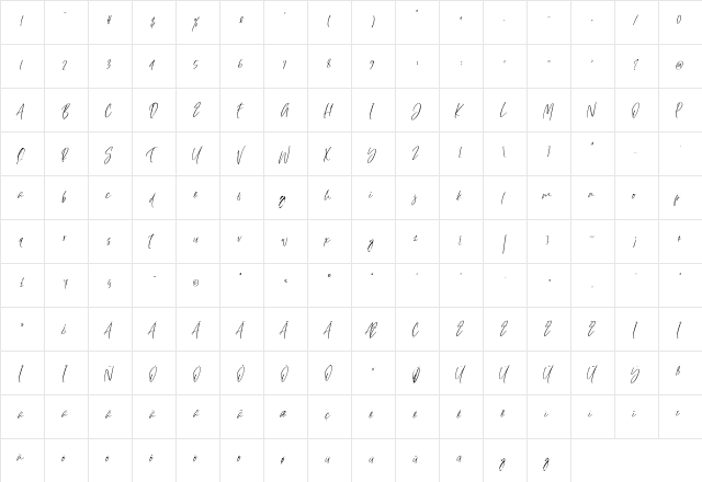 Odishary Regular  glyph index