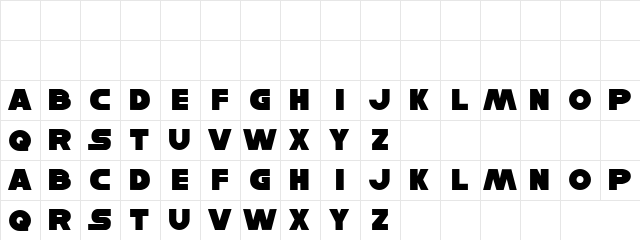 Donald Fury Regular  glyph index