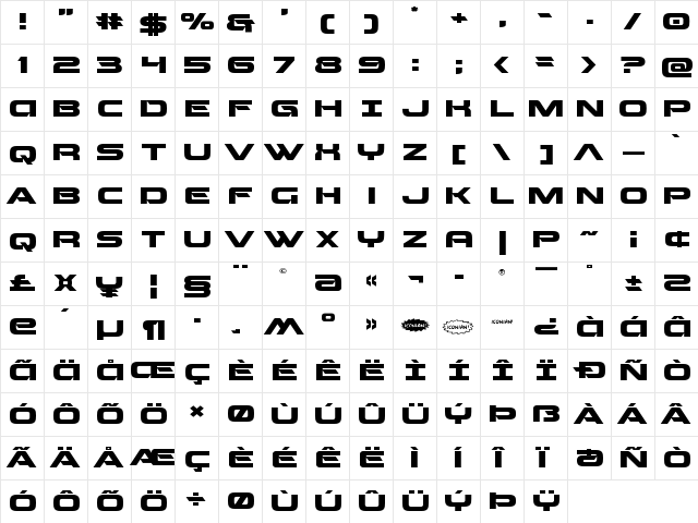 Beam Weapon Expanded Expanded  glyph index