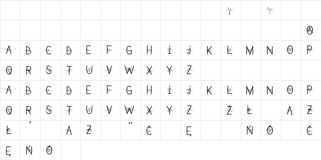 Lifeline Regular  glyph index