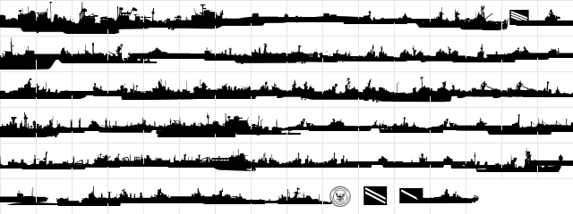 US Navy Mirror Regular  glyph index