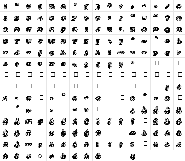DogmaExtraOutline Extra Outline  glyph index