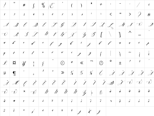 edore Regular  glyph index