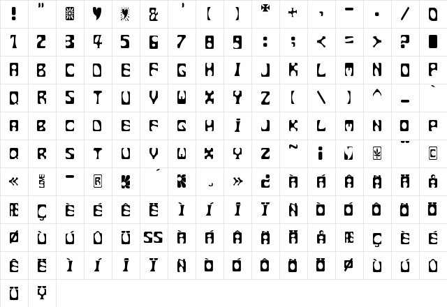 F2FPoisonFlowers LT Std Regular  glyph index