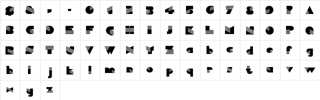 Bastion Regular  glyph index