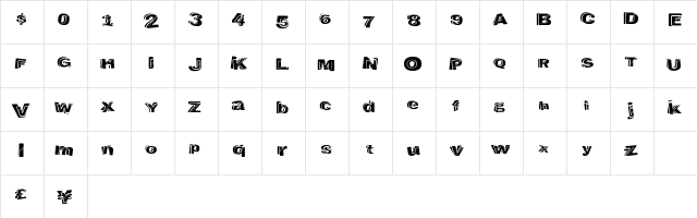 LiquorBank Regular  glyph index