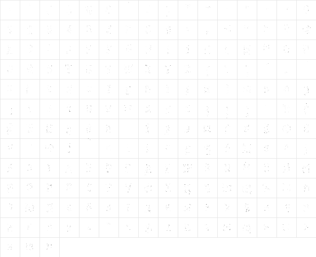 Graffiti5C Regular  glyph index