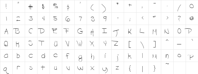 Preschool Normal  glyph index