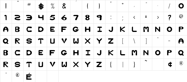 Nimble Regular  glyph index