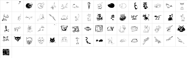 CatsCats Regular  glyph index