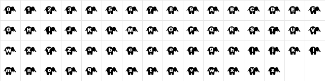 sbelephant Regular  glyph index