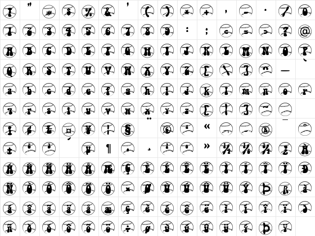 Tennisball Becker Normal  glyph index