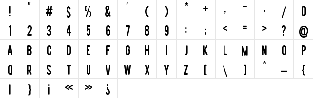 Struggle More Regular  glyph index