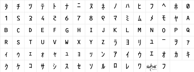 Matrix Code NFI Regular  glyph index