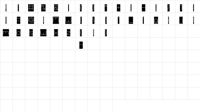 Essential Arrangement-Hollow-In Regular  glyph index