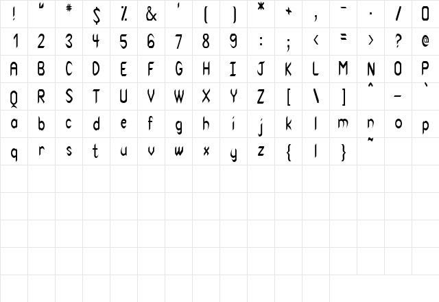 VenomCondensed Regular  glyph index
