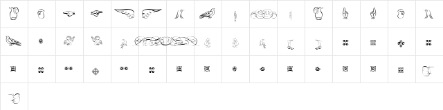Doodles Regular  glyph index
