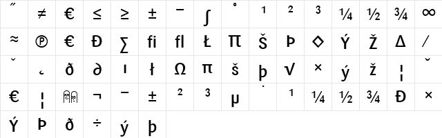 Sari Medium  glyph index