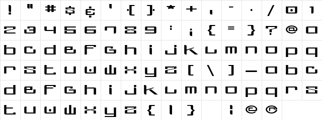 screw ups uprock  glyph index