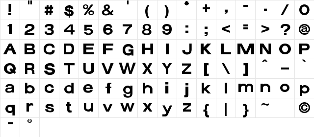 FontCreator Program 4-1 Regular  glyph index