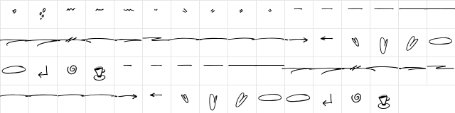 Hellobello Swash Regular  glyph index