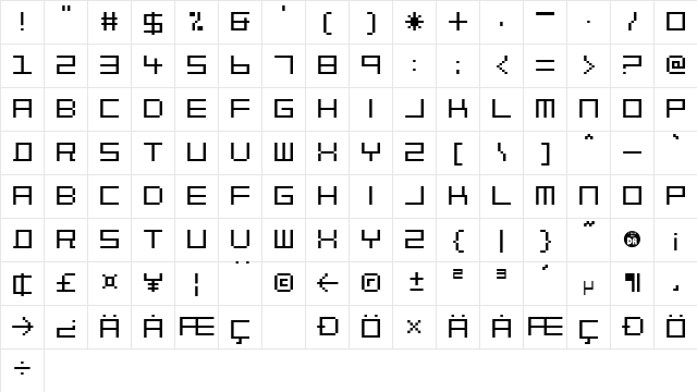 Block Out 2097 Regular  glyph index