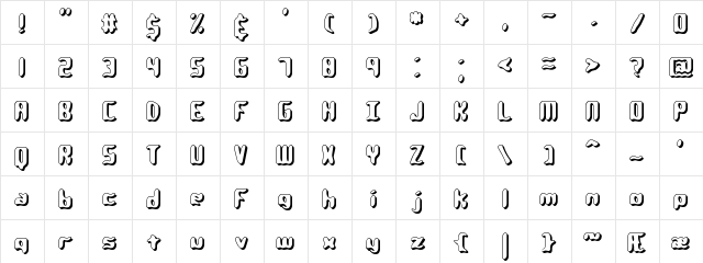 Qlumpy Shadow BRK Regular  glyph index