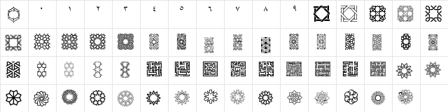KufiPattern Regular  glyph index