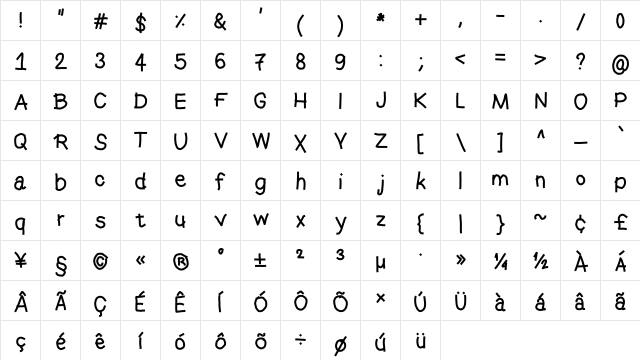 elissecondfont Medium  glyph index